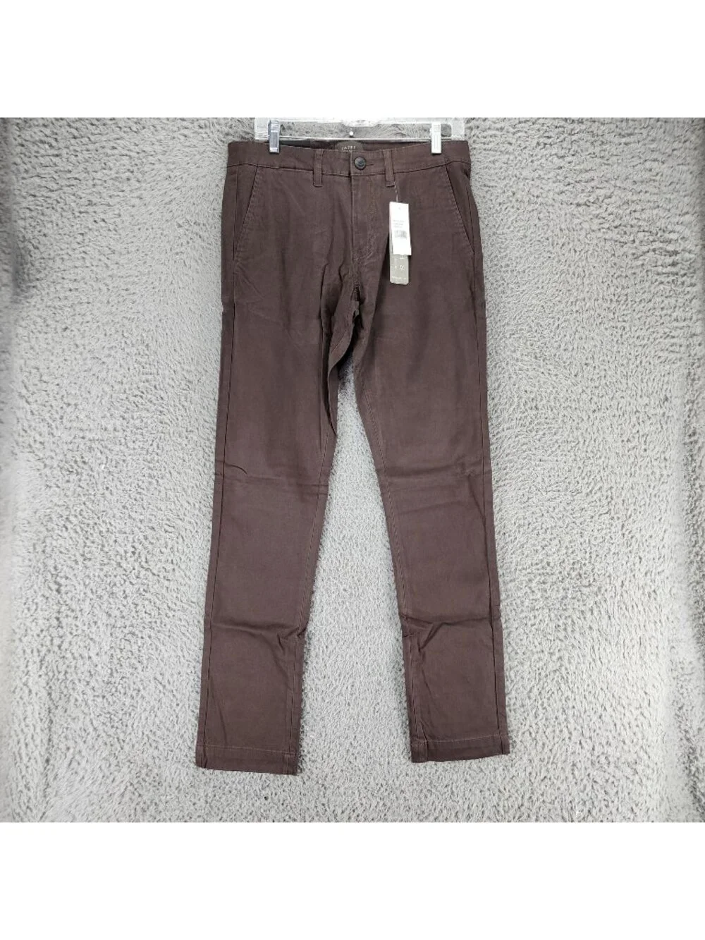 Jachs Pants Mens 30x34 Brown Stretch Mid Rise Straight Fit Slim Straight Leg *NW